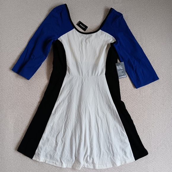 express ♡ colorblock a-line dress - Picture 2 of 9